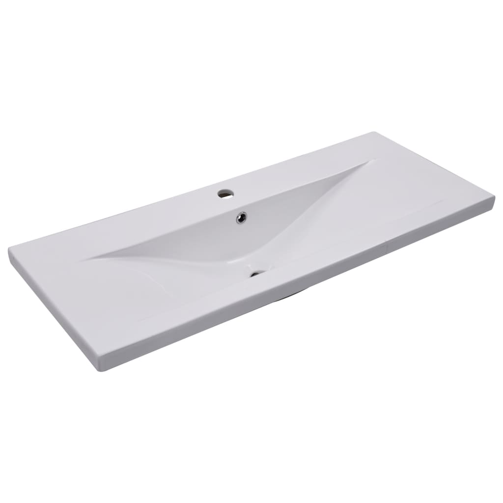 Ugradbeni umivaonik 101 x 39,5 x 18,5 cm keramički bijeli