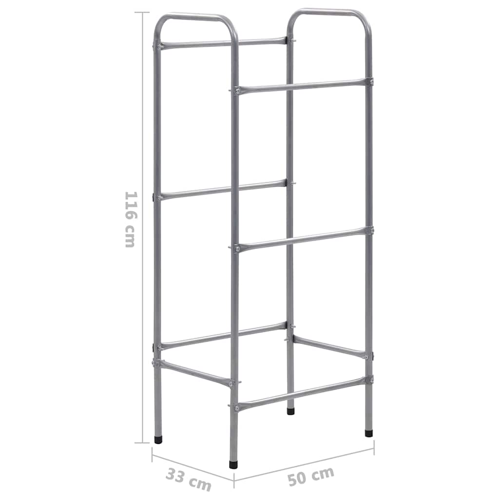 Police za pohranu za 3 sanduka srebrne 50 x 33 x 116 cm čelične