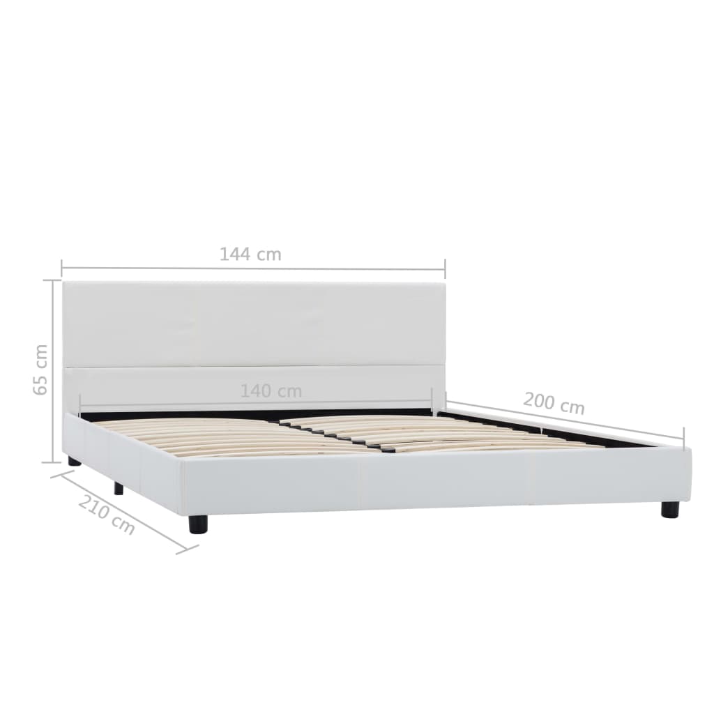 Okvir za krevet od umjetne kože bijeli 140 x 200 cm