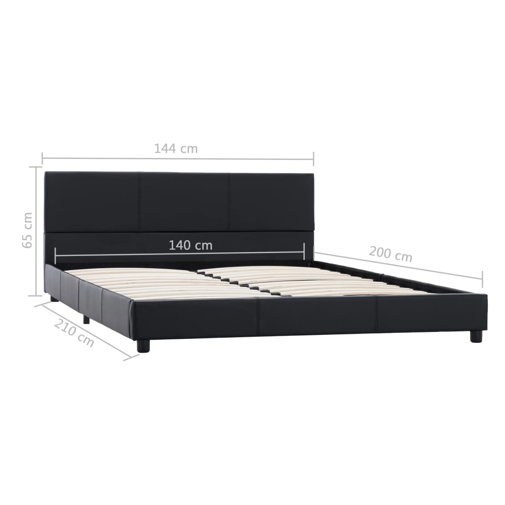 Okvir za krevet od umjetne kože crni 140 x 200 cm