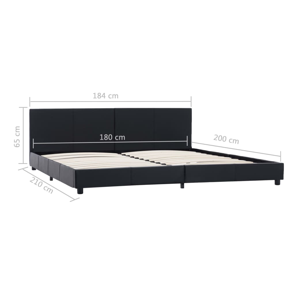 Okvir za krevet od umjetne kože crni 180 x 200 cm