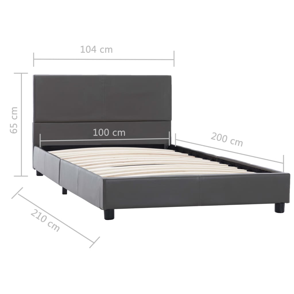 Okvir za krevet od umjetne kože sivi 100 x 200 cm