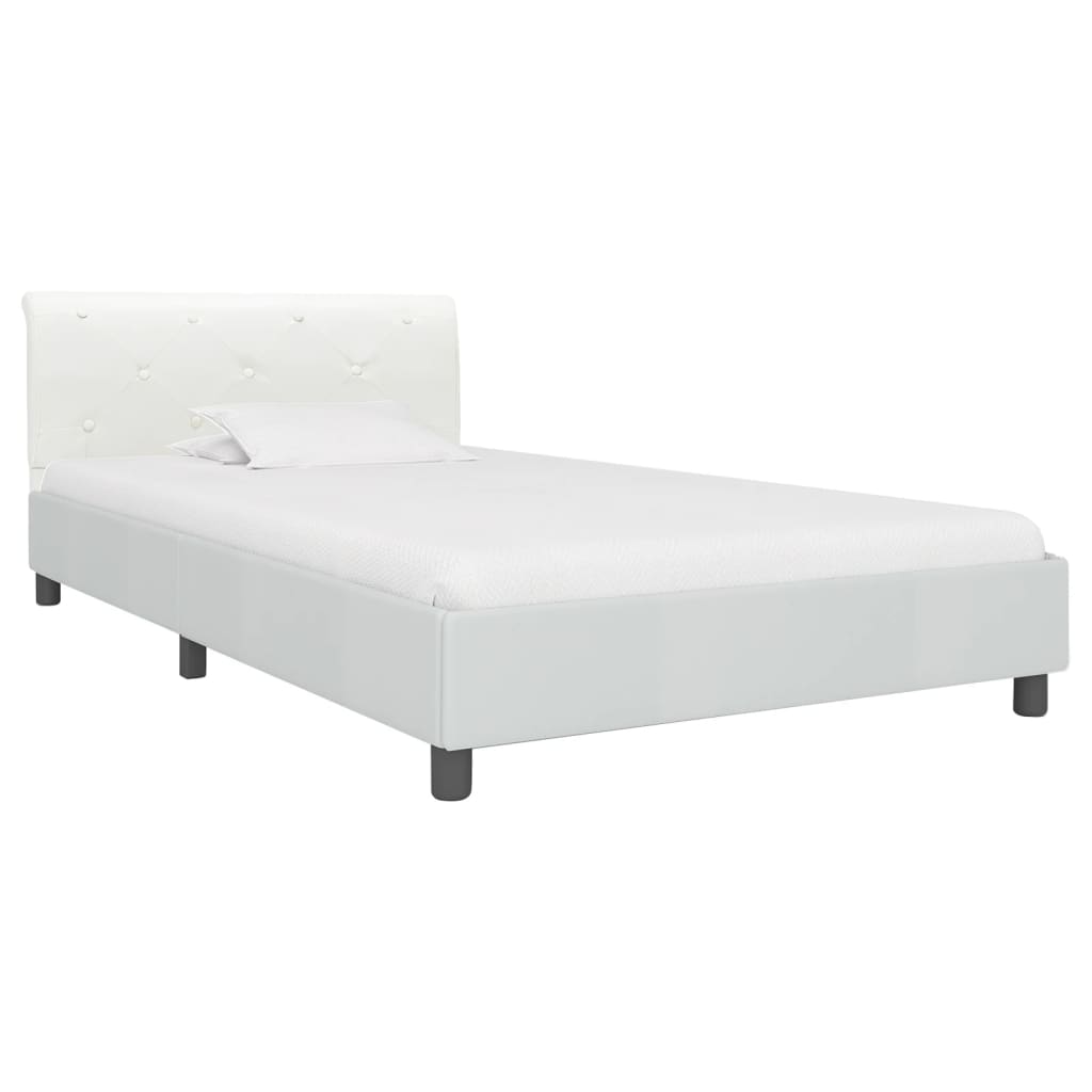 Okvir za krevet od umjetne kože bijeli 100 x 200 cm
