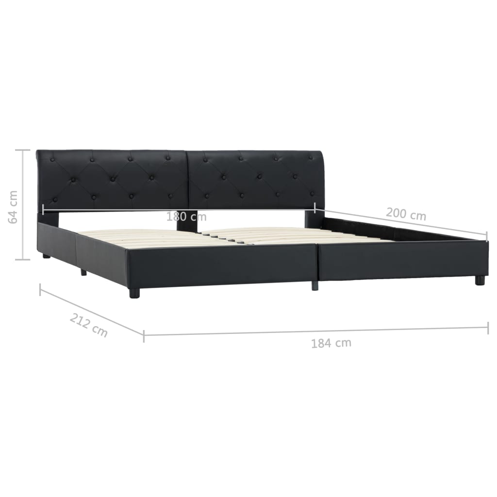 Okvir za krevet od umjetne kože crni 180 x 200 cm
