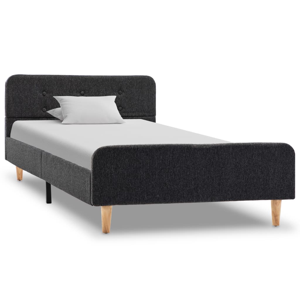 Okvir za krevet od jute tamnosivi 90 x 200 cm