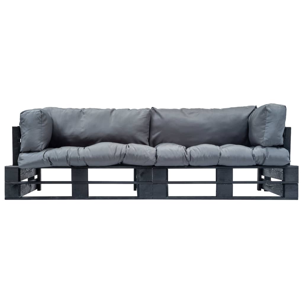 2-dijelni set vrtnih sofa od paleta od borovine s jastucima