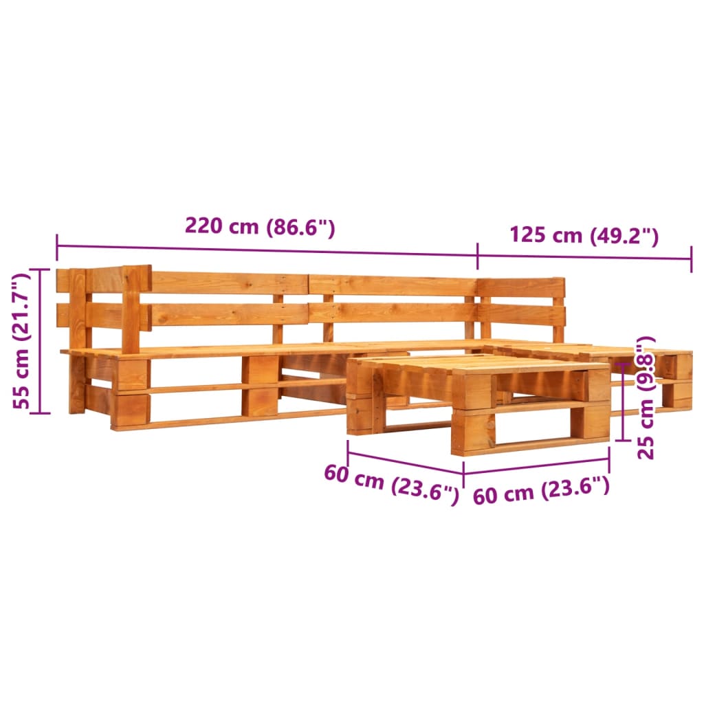4-dijelna vrtna garnitura od paleta drvena