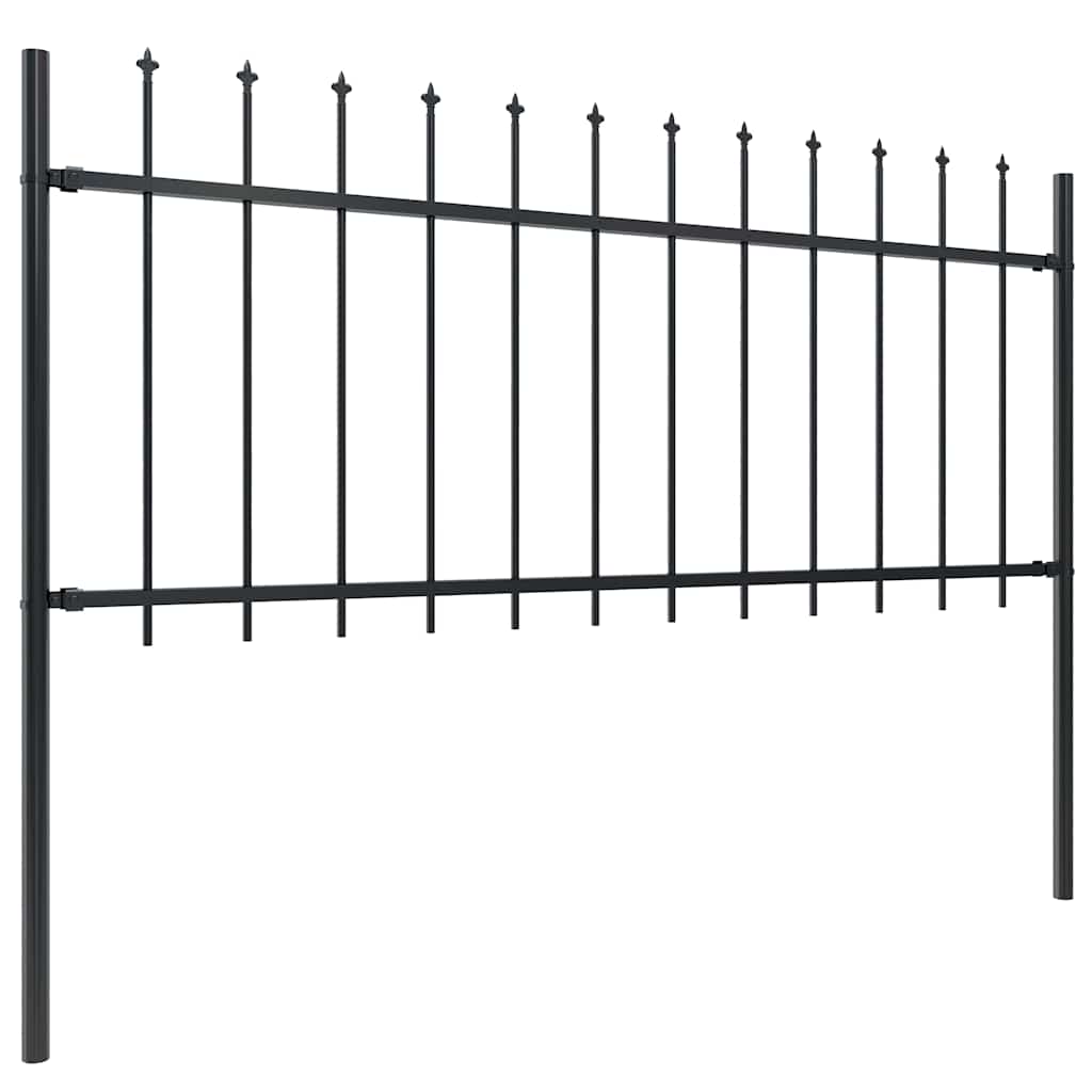 Vrtna ograda s vrhom koplja Čelik 1248 x 80 cm Crna