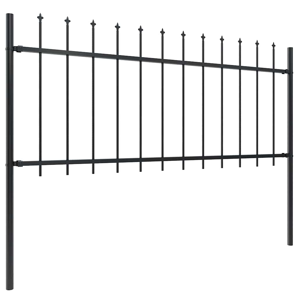 Vrtna ograda s vrhom koplja Čelik 1426x80 cm Crna
