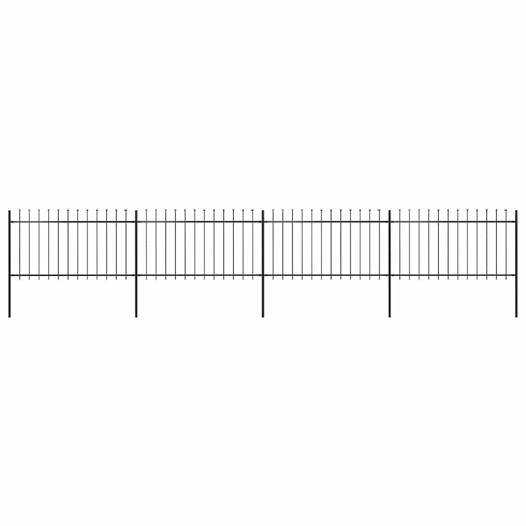 Vrtna ograda s vrhom koplja Čelik 714,5 x 100 cm Crna