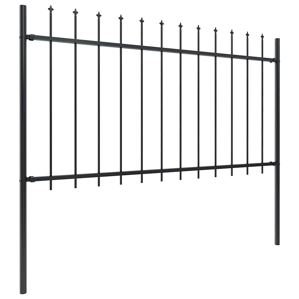 Vrtna ograda s vrhom koplja Čelik 892,5 x 100 cm Crna
