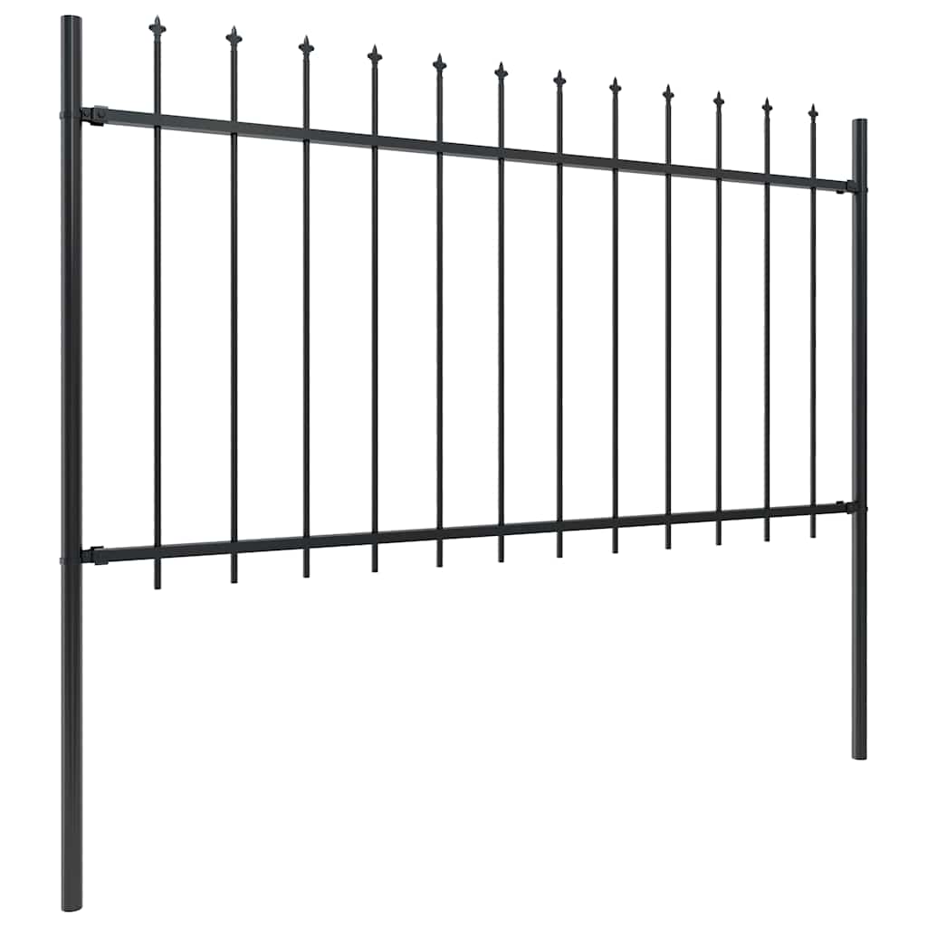 Vrtna ograda s vrhom koplja Čelik 1426x100 cm Crna