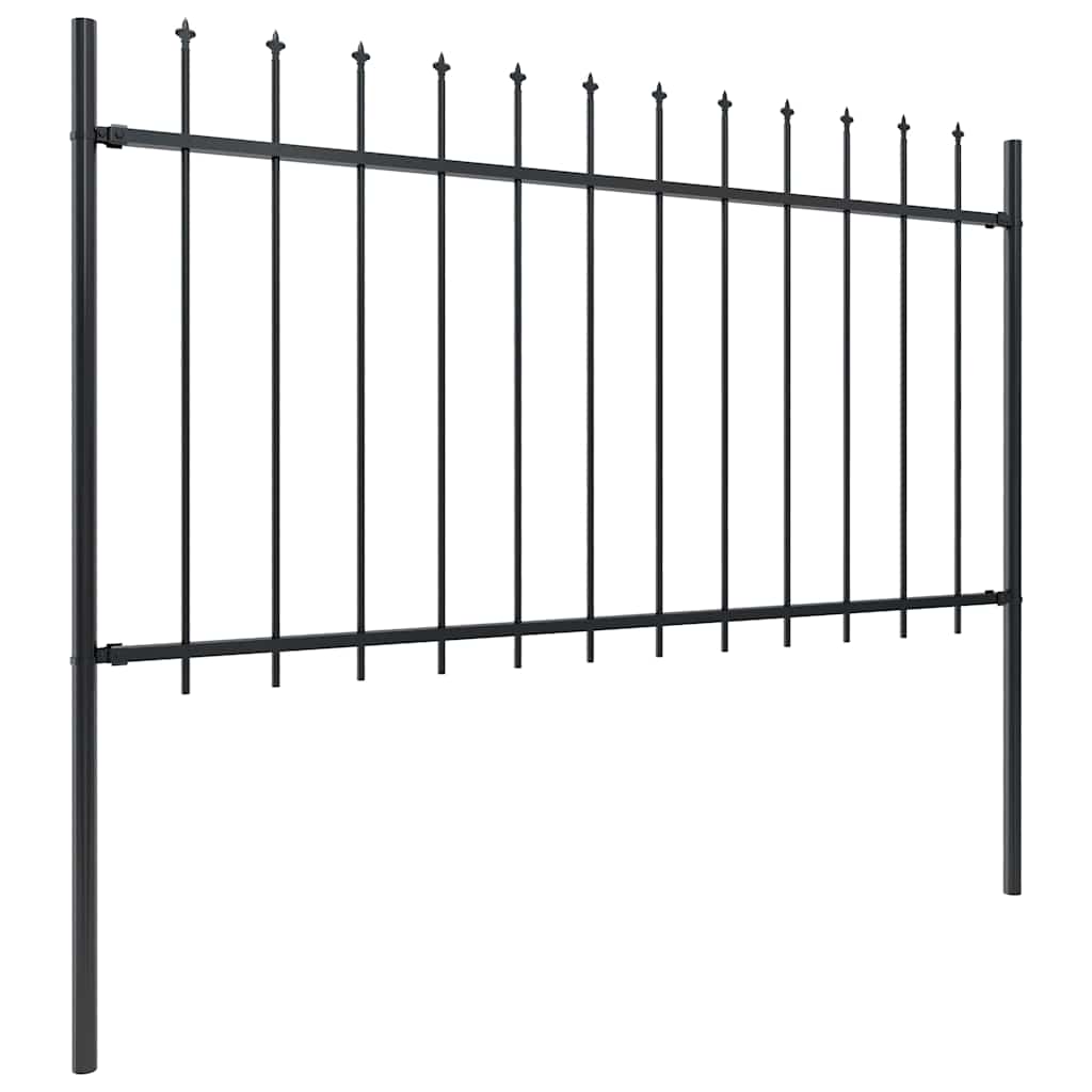 Vrtna ograda s vrhom koplja Čelik 1603,5x100 cm Crna