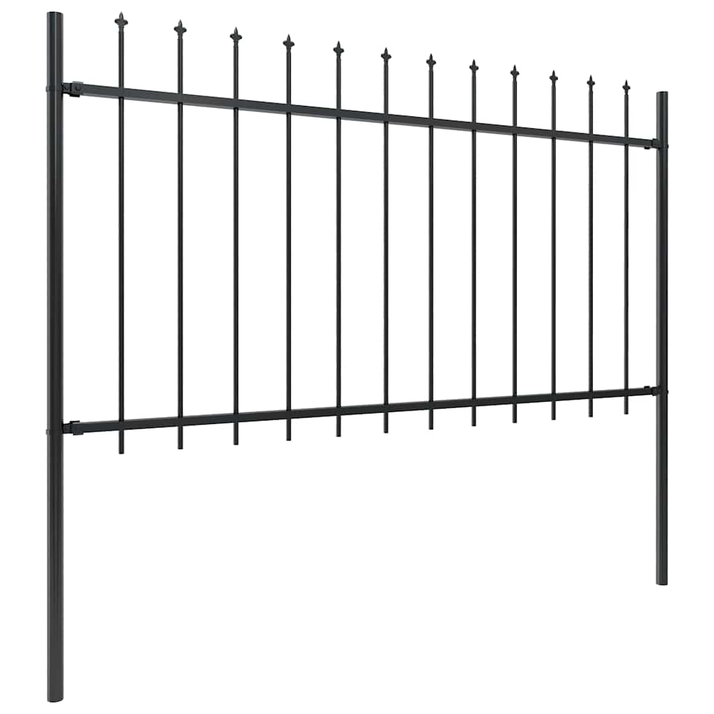 Vrtna ograda s vrhom koplja Čelik 1781,5 x 100 cm Crna