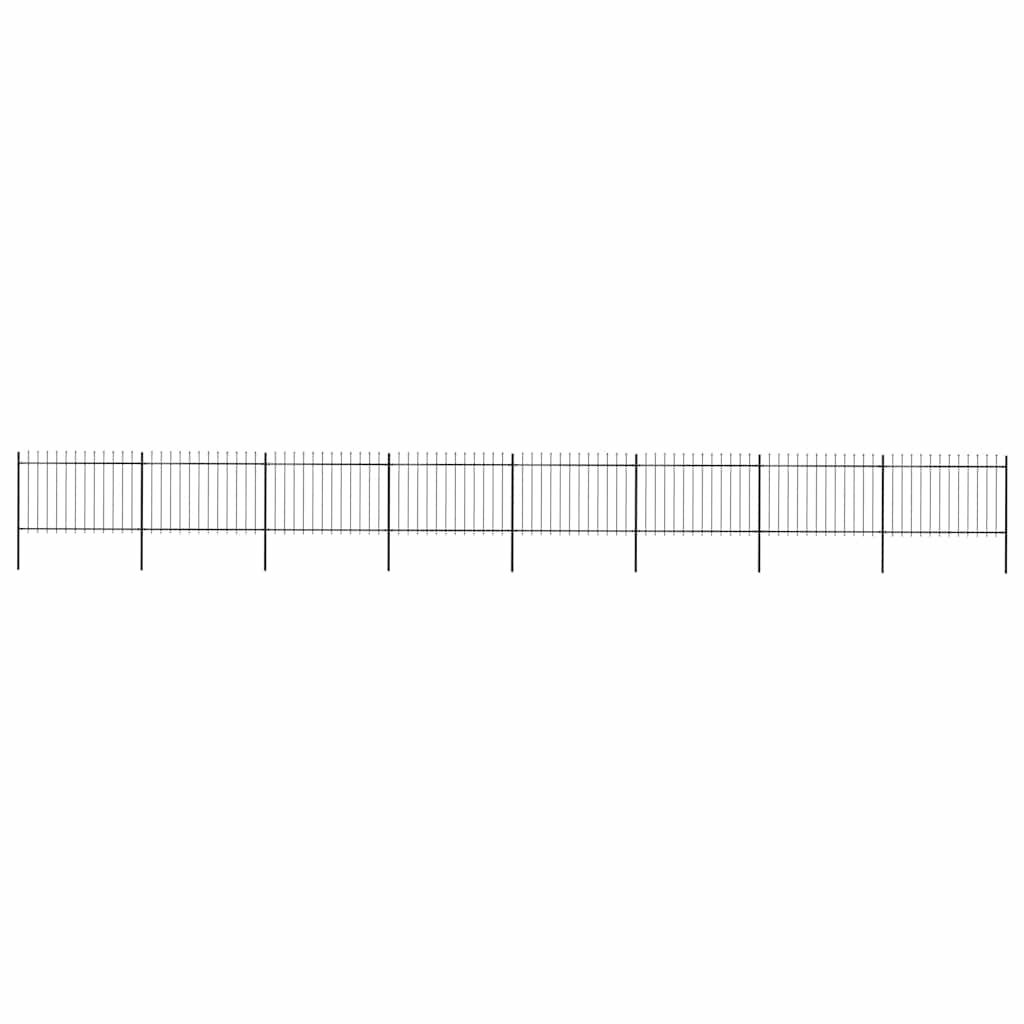 Vrtna ograda s vrhom koplja Čelik 1426x120 cm Crna