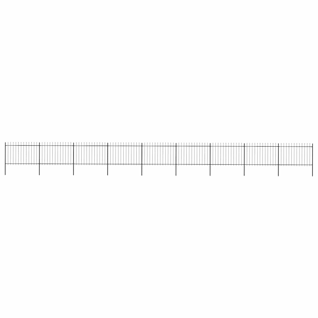 Vrtna ograda s vrhom koplja Čelik 1603,5x120 cm Crna