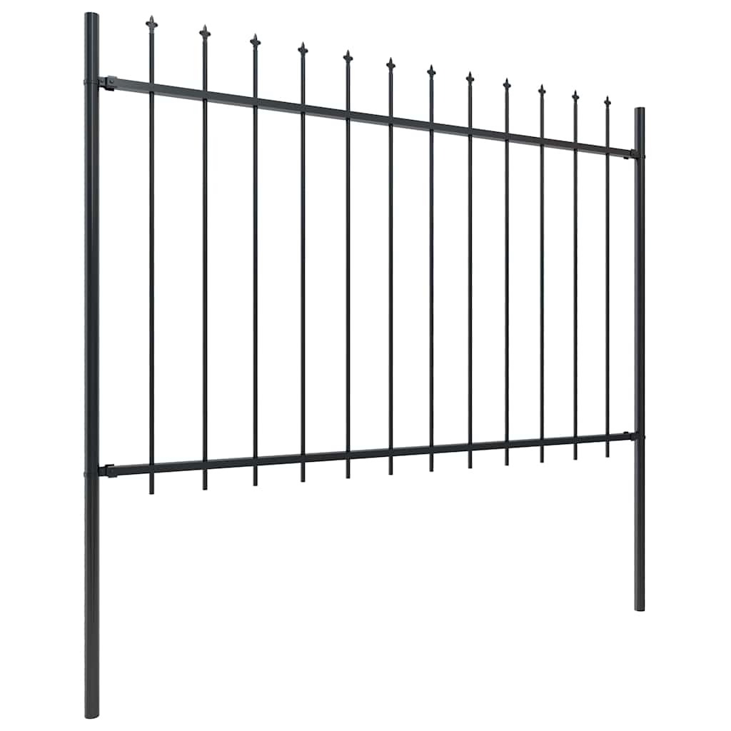Vrtna ograda s vrhom koplja Čelik 1603,5x120 cm Crna