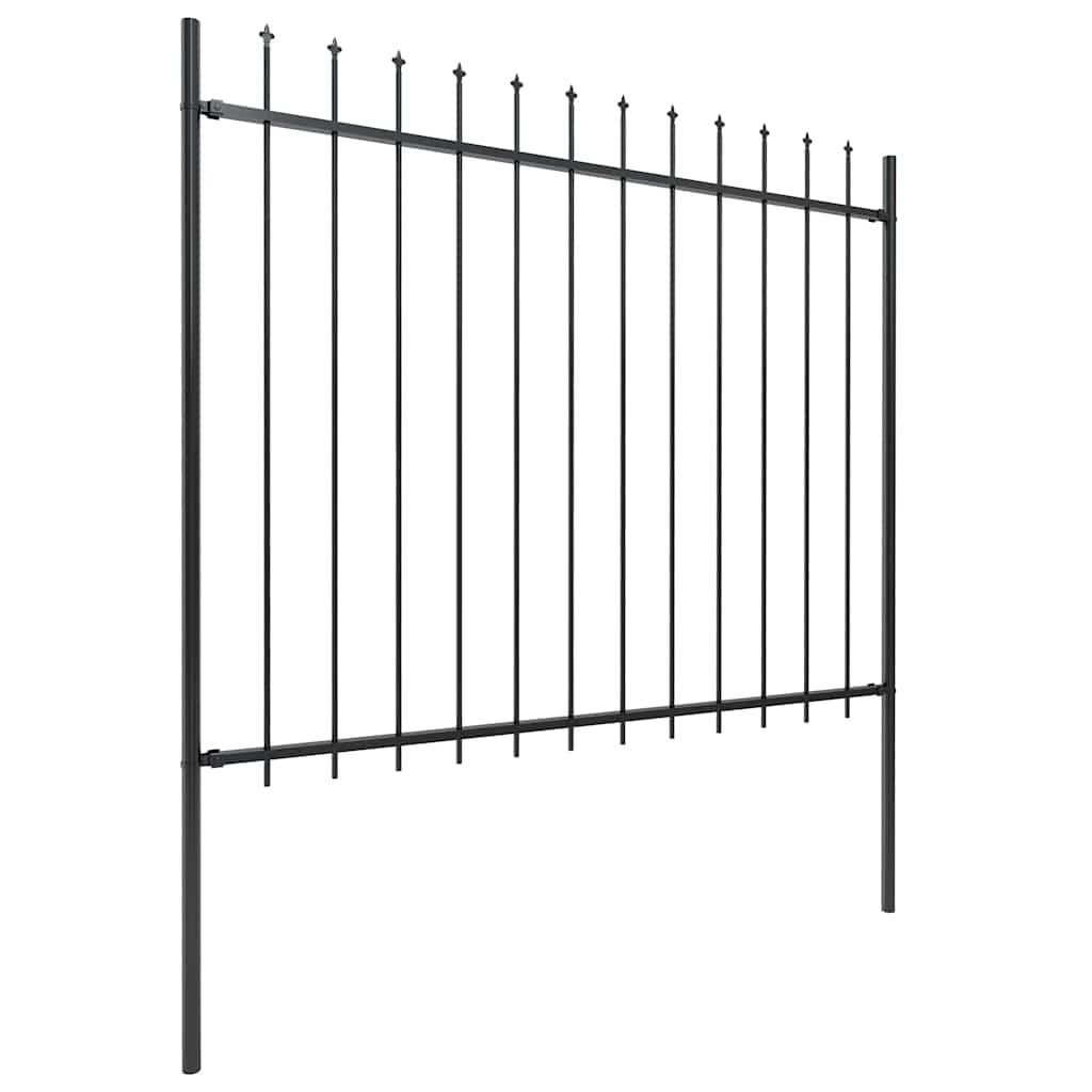 Vrtna ograda s vrhom koplja Čelik 359x150 cm Crna