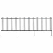 Vrtna ograda s vrhom koplja Čelik 537x150 cm Crna