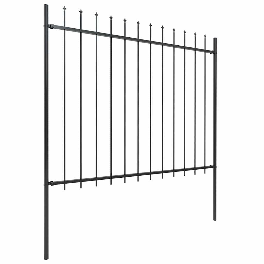Vrtna ograda s vrhom koplja Čelik 537x150 cm Crna