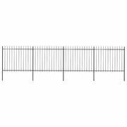 Vrtna ograda s vrhom koplja Čelik 714,5 x 150 cm Crna