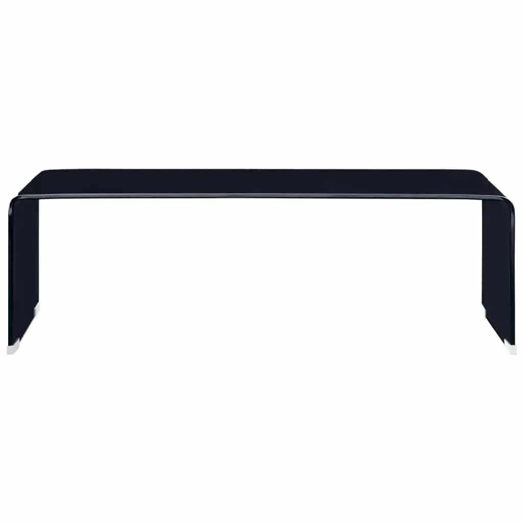 Stolić za kavu crni 98 x 45 x 31 cm od kaljenog stakla