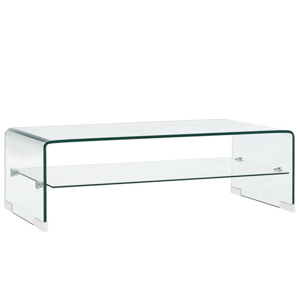 Stolić za kavu prozirni 98 x 45 x 31 cm od kaljenog stakla