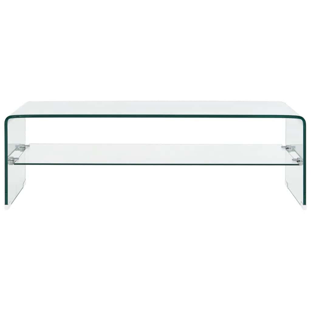 Stolić za kavu prozirni 98 x 45 x 31 cm od kaljenog stakla