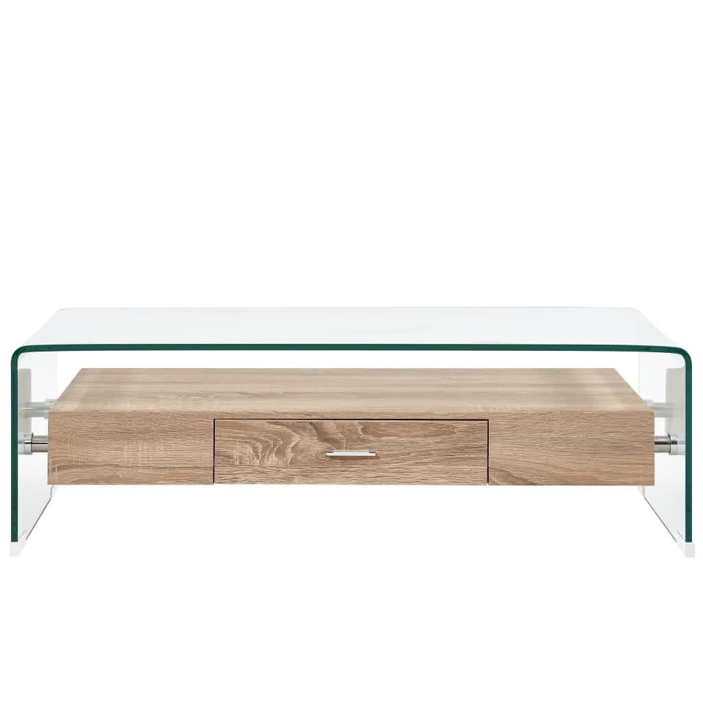 Stolić za kavu prozirni 98 x 45 x 31 cm od kaljenog stakla