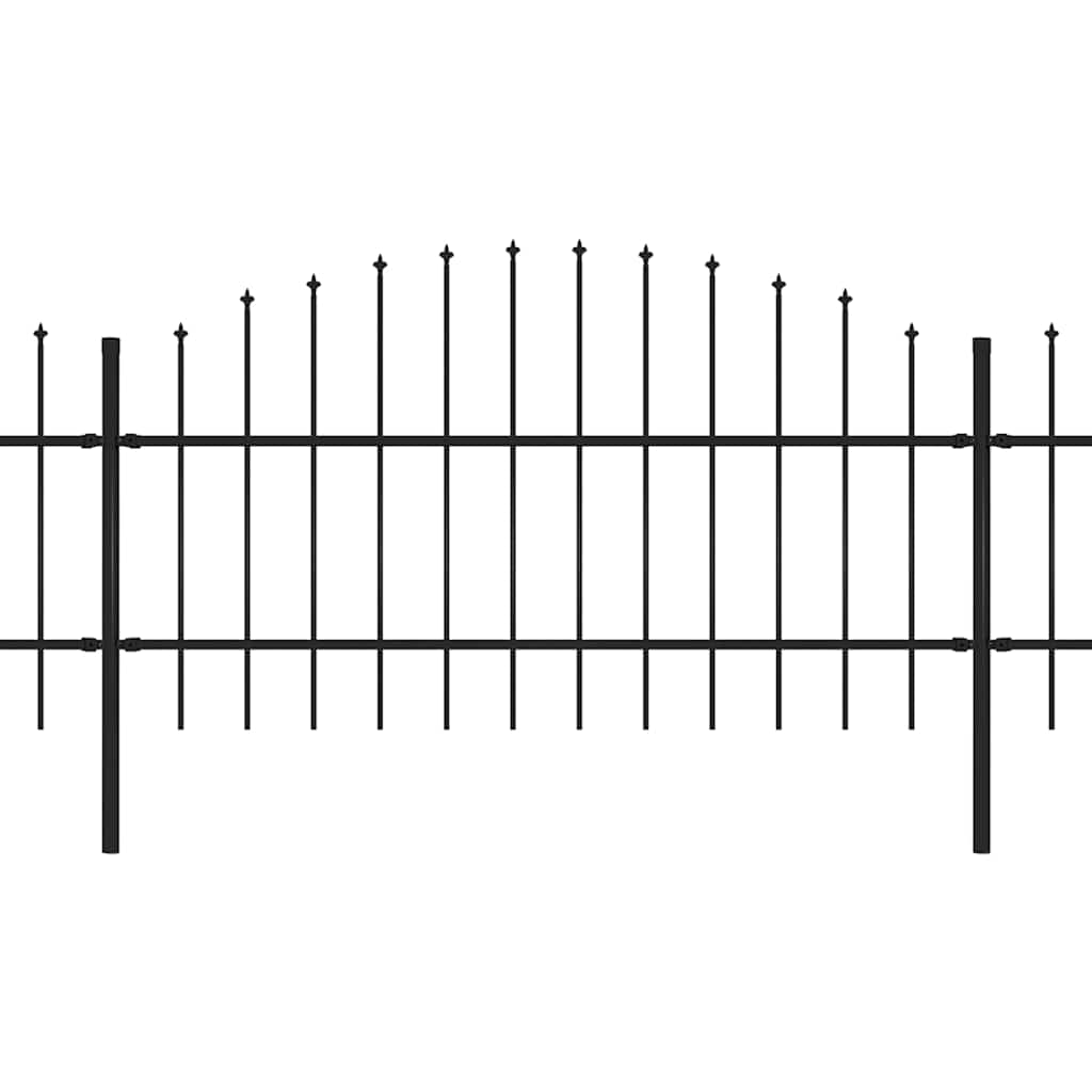 Vrtna ograda s vrhom koplja Čelik 359x100 cm Crna