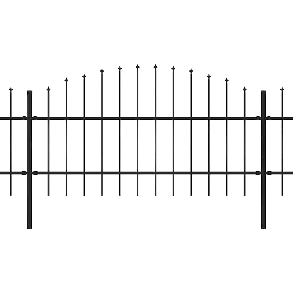 Vrtna ograda s vrhom koplja Čelik 1248 x 100 cm Crna