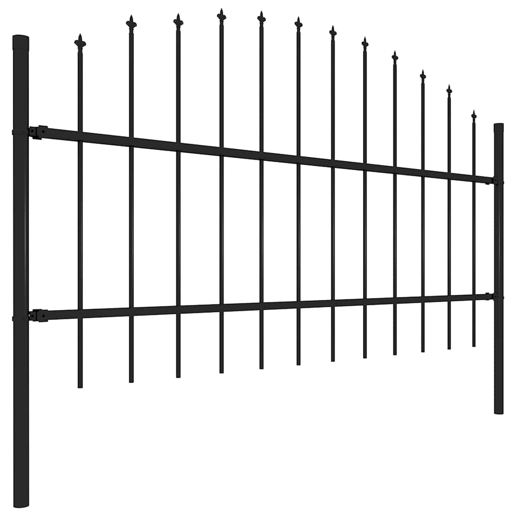 Vrtna ograda s vrhom koplja Čelik 1781,5 x 100 cm Crna