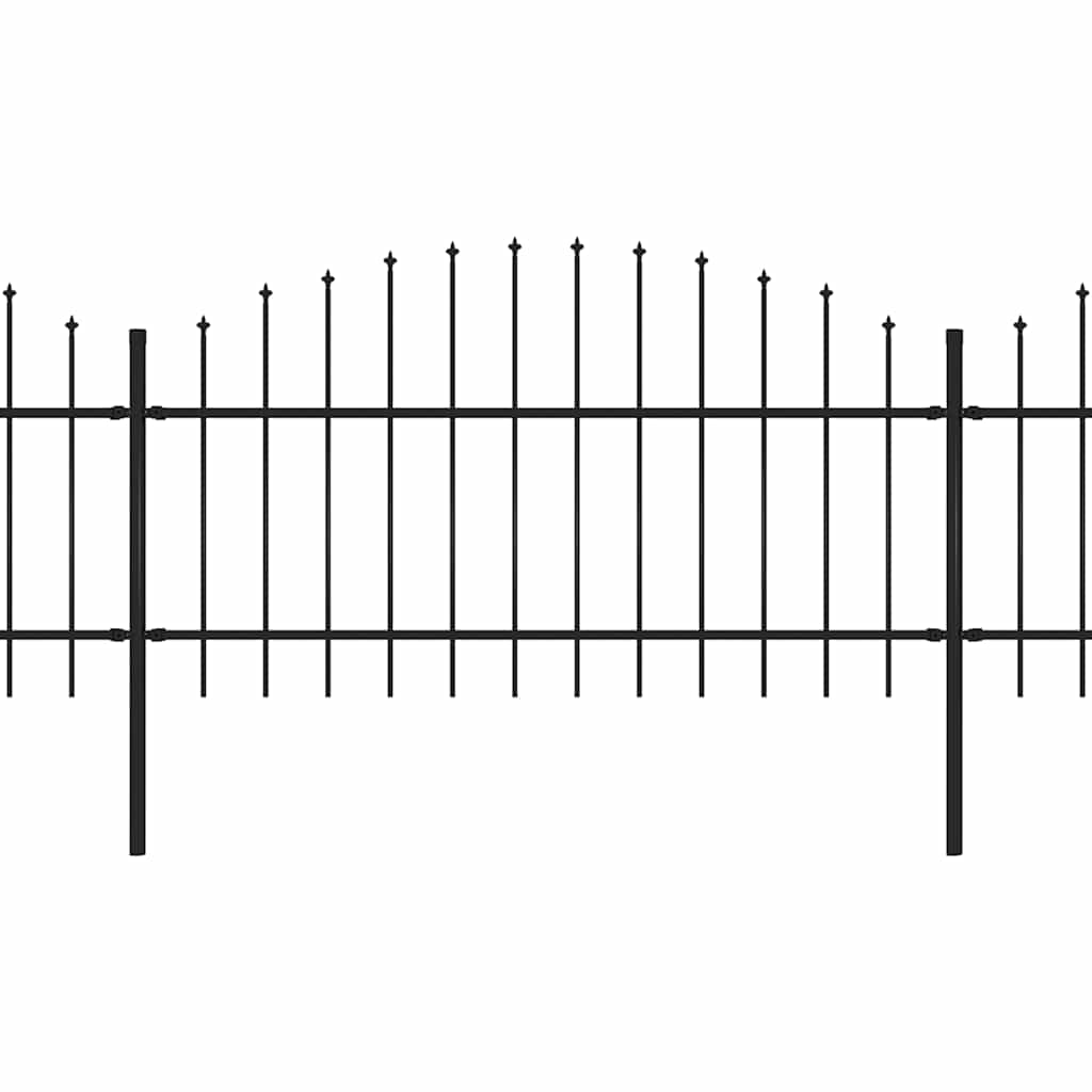 Vrtna ograda s vrhom koplja Čelik 359x125 cm Crna