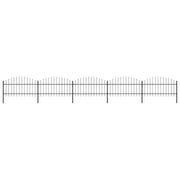 Vrtna ograda s vrhom koplja Čelik 892,5 x 125 cm Crna