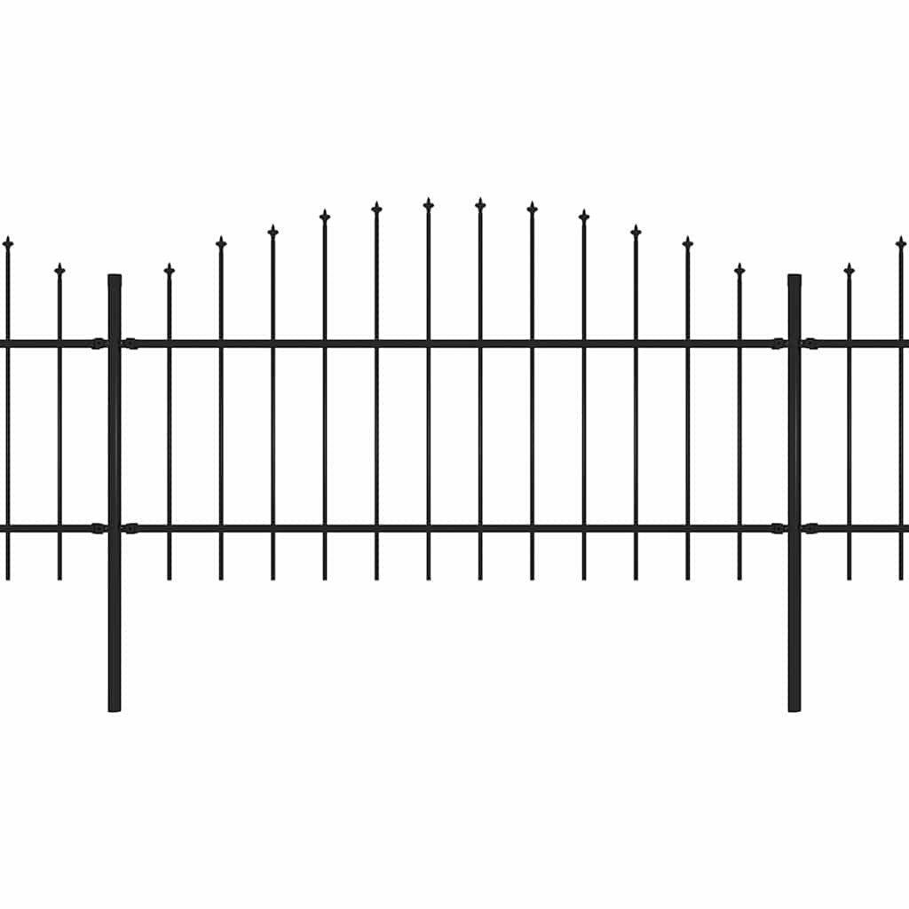 Vrtna ograda s vrhom koplja Čelik 1603,5x125 cm Crna