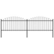 Vrtna ograda s vrhom koplja Čelik 359x150 cm Crna