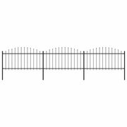 Vrtna ograda s vrhom koplja Čelik 537x150 cm Crna