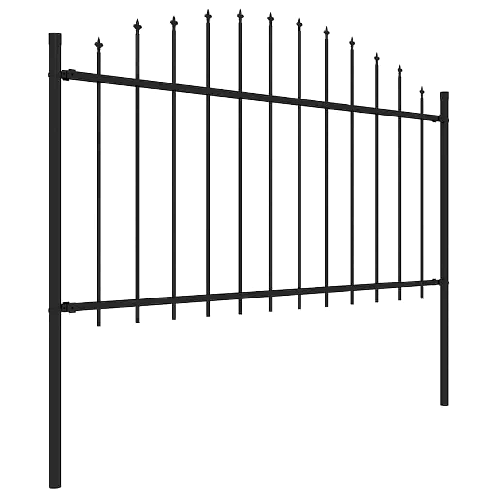Vrtna ograda s vrhom koplja Čelik 537x150 cm Crna