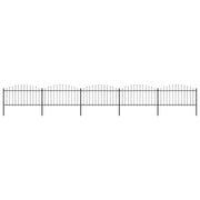 Vrtna ograda s vrhom koplja Čelik 892,5 x 150 cm Crna