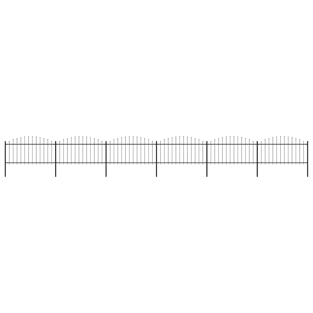 Vrtna ograda s vrhom koplja Čelik 1070x150 cm Crna