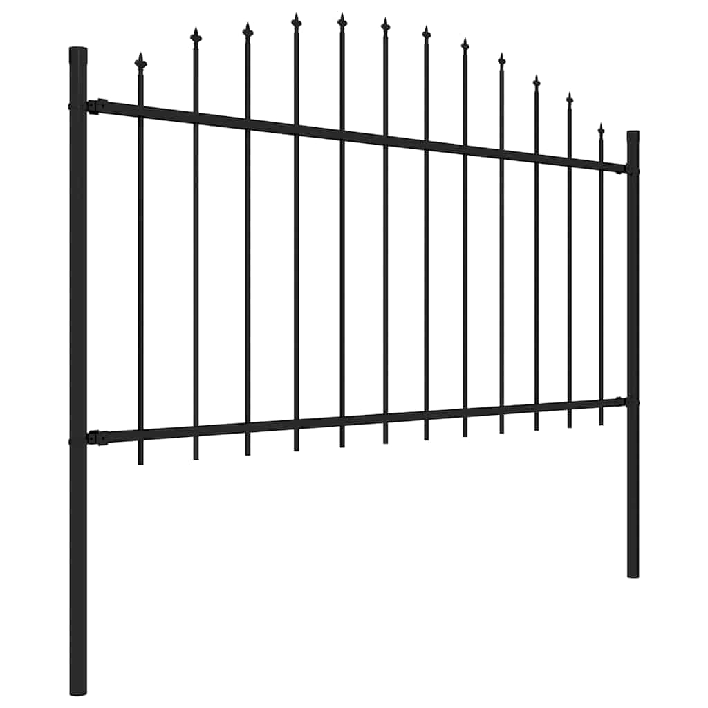 Vrtna ograda s vrhom koplja Čelik 1070x150 cm Crna