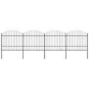 Vrtna ograda s vrhom koplja Čelik 714,5 x 175 cm Crna