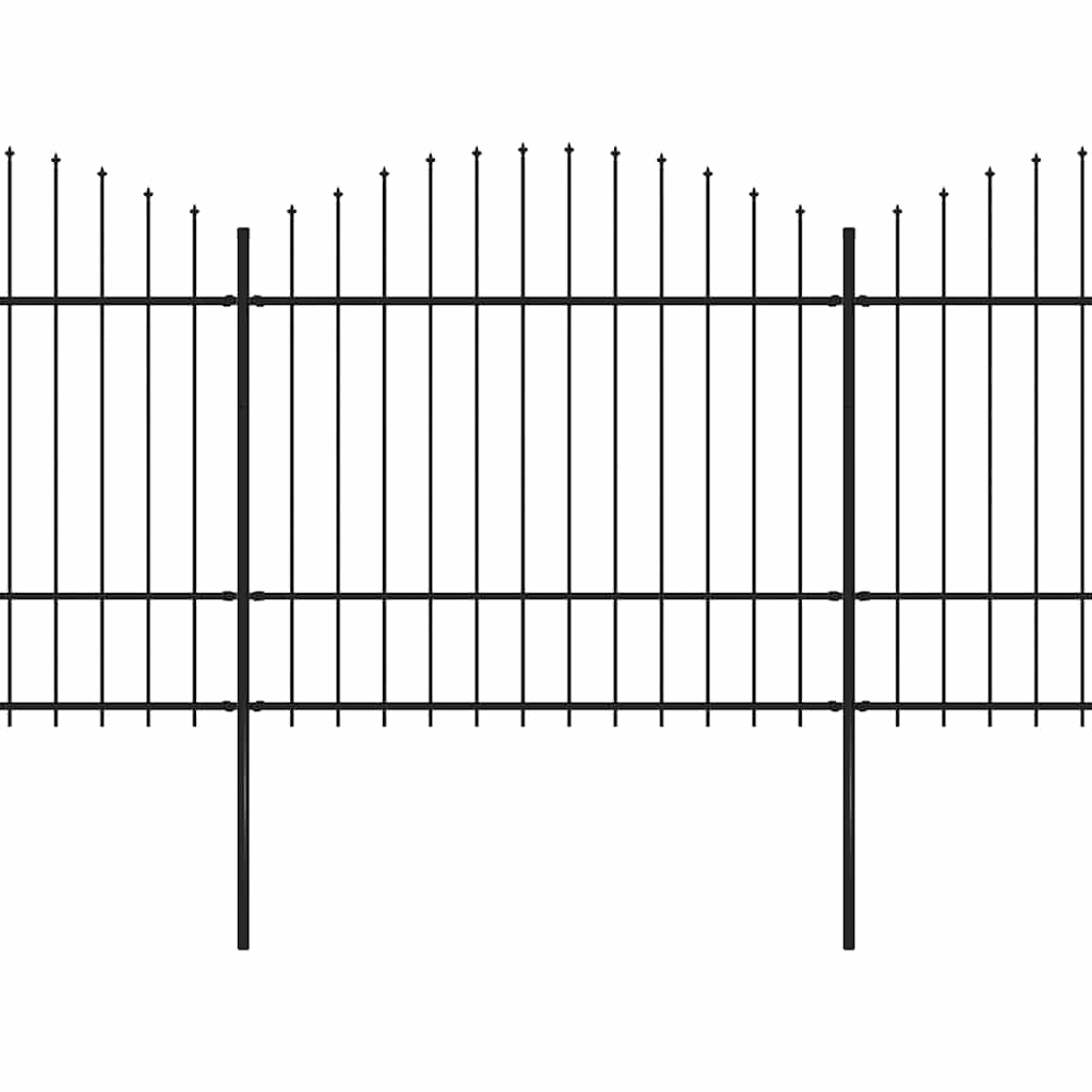 Vrtna ograda s vrhom koplja Čelik 714,5 x 175 cm Crna