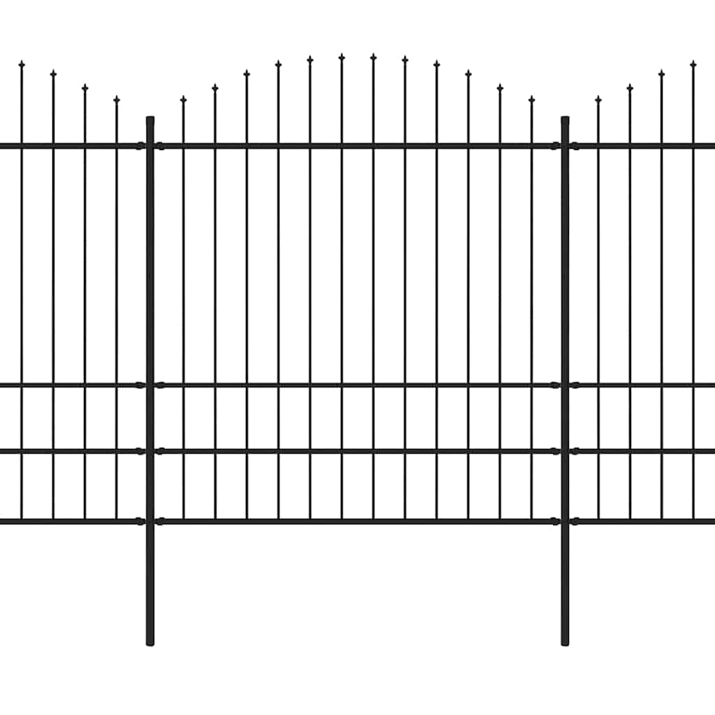 Vrtna ograda s vrhom koplja Čelik 359x200 cm Crna