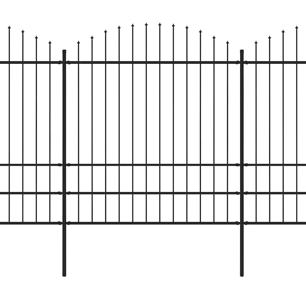 Vrtna ograda s vrhom koplja Čelik 1248 x 200 cm Crna