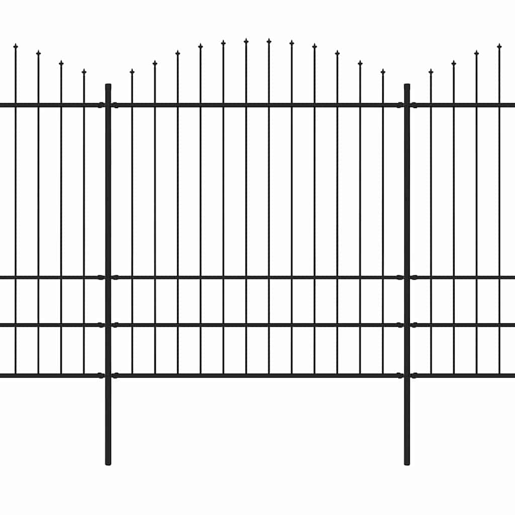 Vrtna ograda s vrhom koplja Čelik 1603,5x200 cm Crna