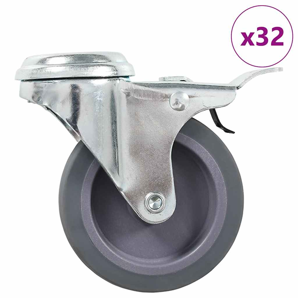 Okretni kotačići s otvorom za vijak 32 kom 75 mm
