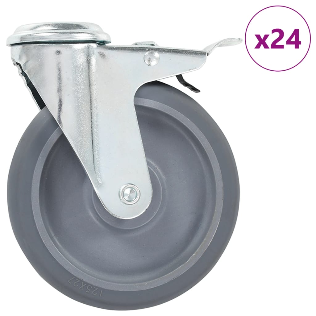 Okretni kotačići s otvorom za vijke 24 kom 125 mm