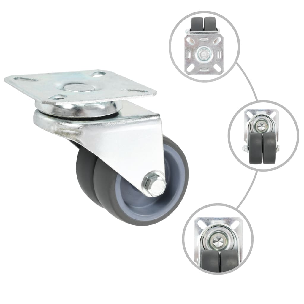 Udvojeni okretni kotačići 12 kom 50 mm
