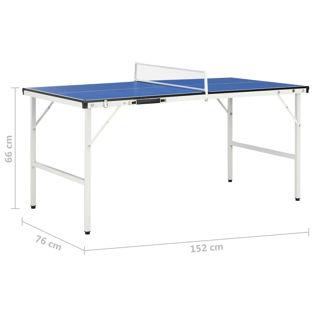 Stol za ping-pong od 5 stopa s mrežom 152x76x66 cm plavi